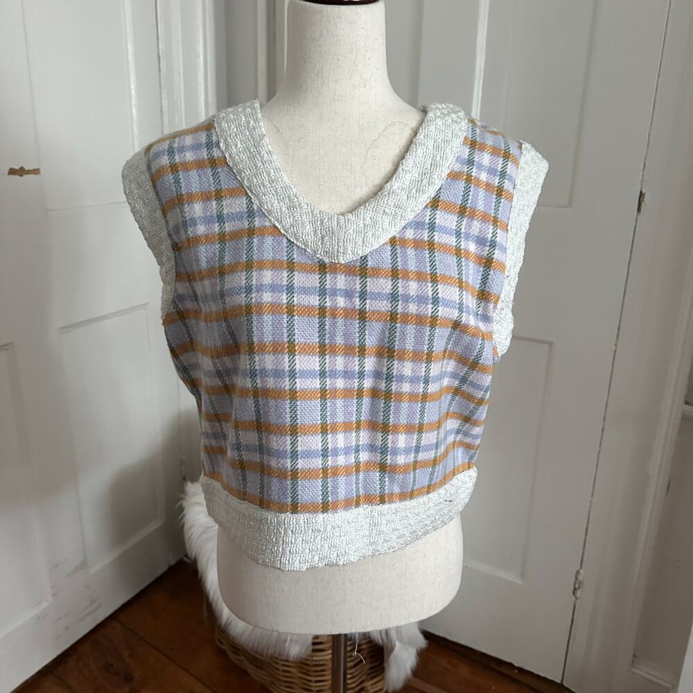 Sister Jane Plaid Tweed Sweater Vest